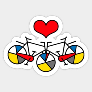 Bike Love and a nod to Mondriaan Sticker